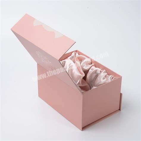 Custom Logo Premium Luxury Pink Cardboard Paper T Wig Hair Extension Magnetic Packaging Box