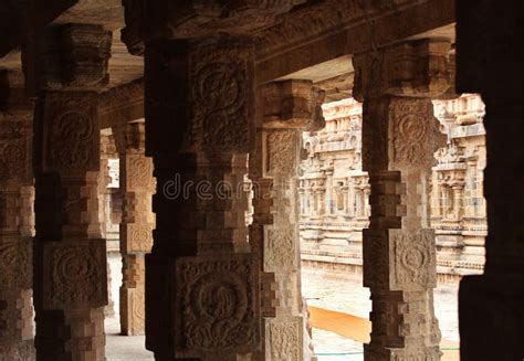 Temple inside hall pillars stock image. Image of idol - 73424607