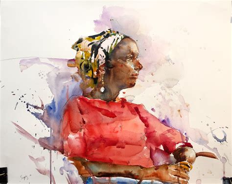 Charles Reid Art Charles Reid Watercolor Woman Portrait