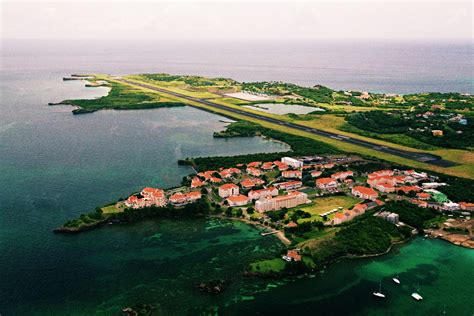 An Aerial View Of The True Blue Campus Of St Georges University On A