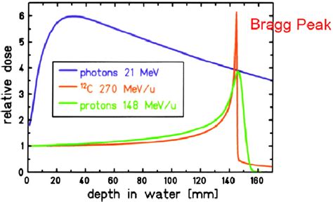 Depth Dose Distribution For Photons And Monoenergetic Bragg Curves For