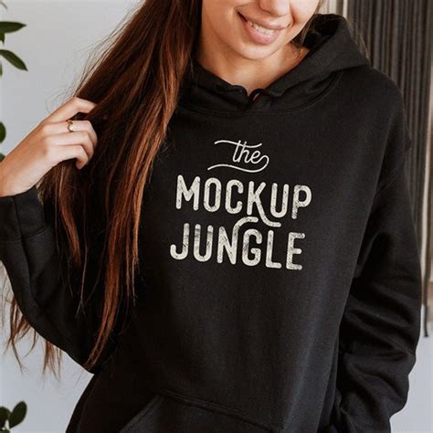 Gildan 18500 Black Mockup Black Hoodie Mockup Model Mockup Etsy