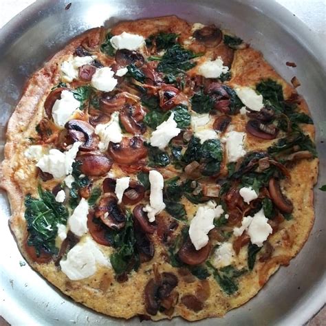 My Weekly Frittata Spinach Caramelized Onions Mushrooms Goat