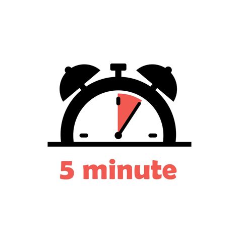 5 minute cooking time concept. Timer, hurry up. Vector illustration ...