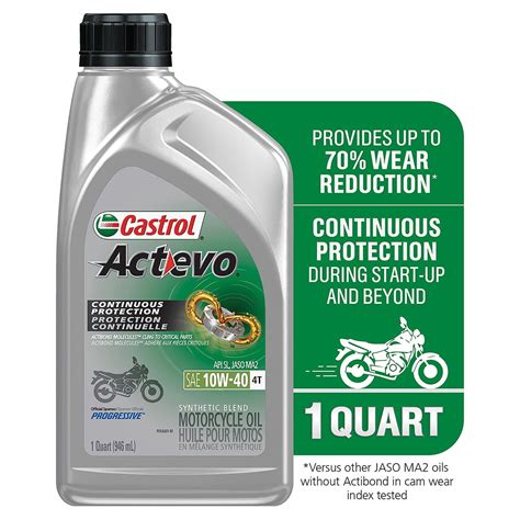 Castrol Actevo 10W 40 4T Synthetic Blend Motorcycle Oil 58 OFF