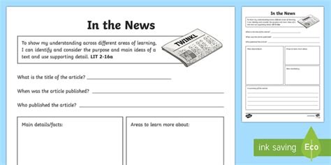 In The News Worksheet Worksheet Esl News Resources