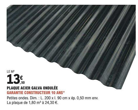 Promo Plaque Acier Galva Ondul E Chez E Leclerc Brico Icatalogue Fr