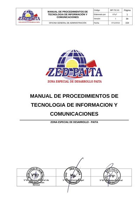 PDF MANUAL DE PROCEDIMIENTOS DE TECNOLOGIA Técnica Peruana NTP