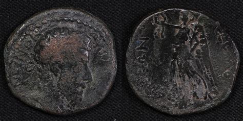 Ancient Roman Provincial Coin Commodus Thessalonica Ad Nike