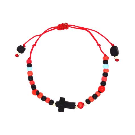 A Genuine Jet Azabache Red String Bracelet Adult Women And Men With A