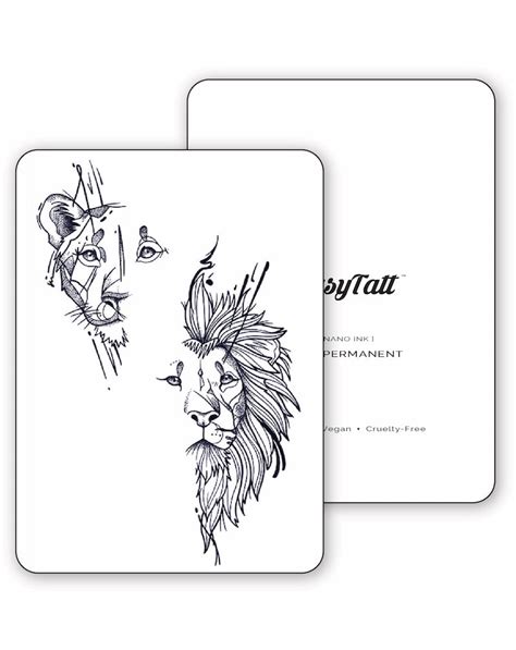 Lion Sketch Semi-Permanent Tattoo | EasyTatt™