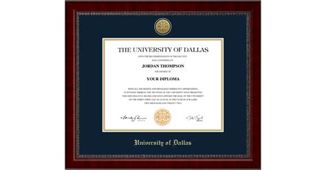 Gold Engraved Medallion Diploma Frame In Sutton University Of Dallas