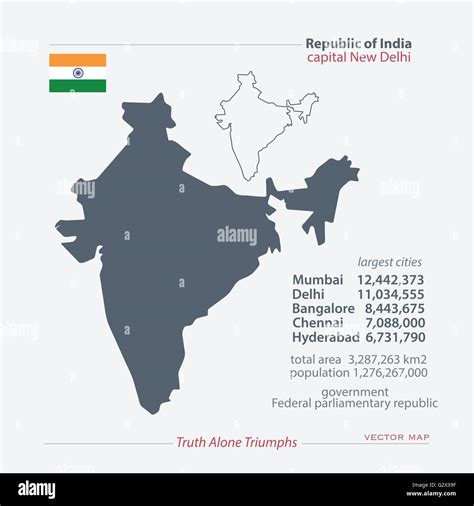 Republic Of India Isolated Maps And Official Flag Icon Vector Indian