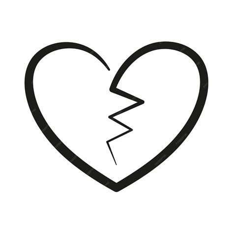 Premium Vector | Broken heat calligraphy monoline