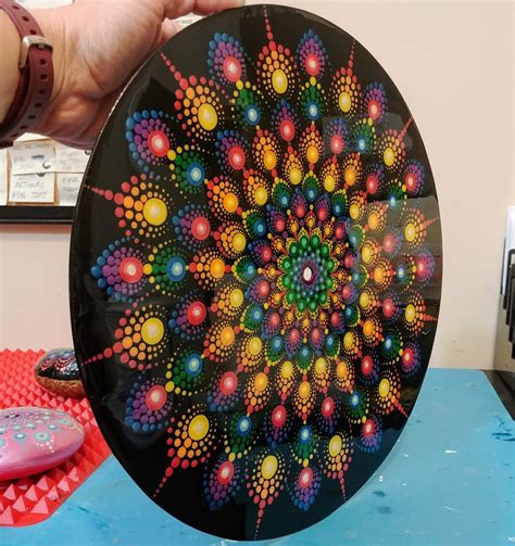 Handpainted Rainbow Dot Mandala Painting / Wall Art on - Etsy