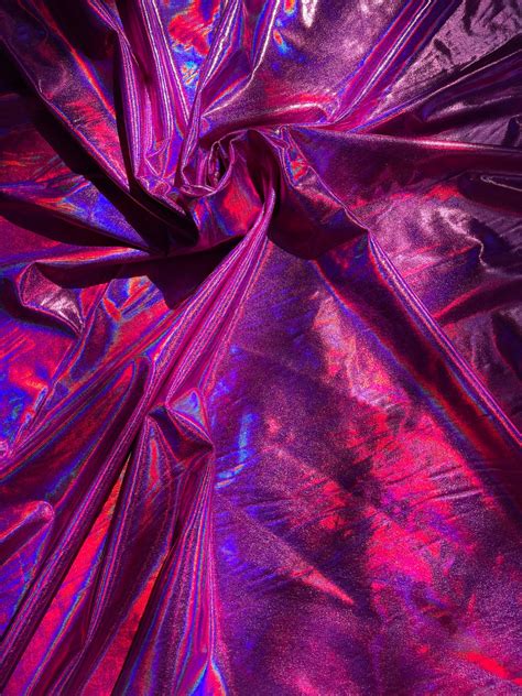 4 Way Stretch Solid Holographic Spandex Fabric Fuchsia Etsy