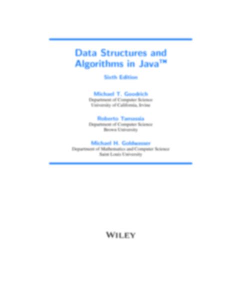 Solution Data Structures And Algorithms In Java By Michael T Goodrich Roberto Tamassia Michael