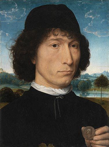 Hans Memling Circa 14331494 Portrait Of A Man With A Roman Medal