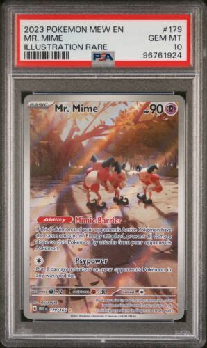 2023 POKEMON MEW EN 151 ILLUSTRATION RARE 179 MR MIME PSA 10 EBay