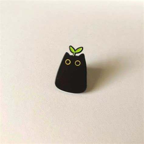 1 Sprout Cat Enamel Pin Original Creator Etsy Canada Cat Enamel Pin