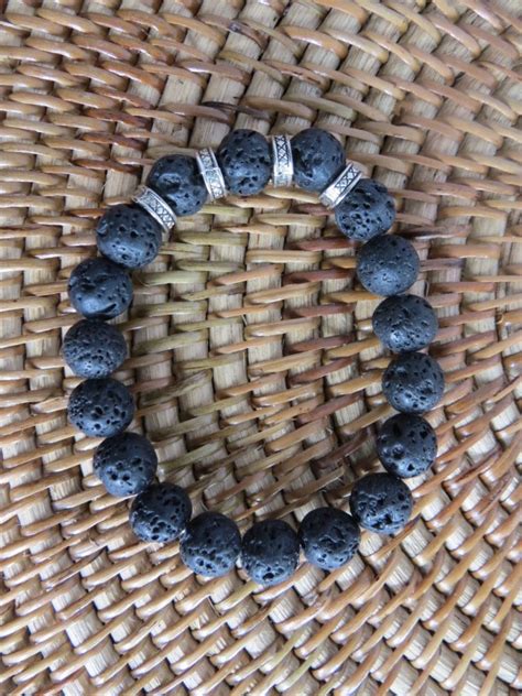 Black Lava Stone Bead Bracelet Catalina Living