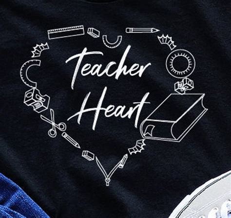 Teacher Heart School Tools Design Teacher Love School Svg Etsy