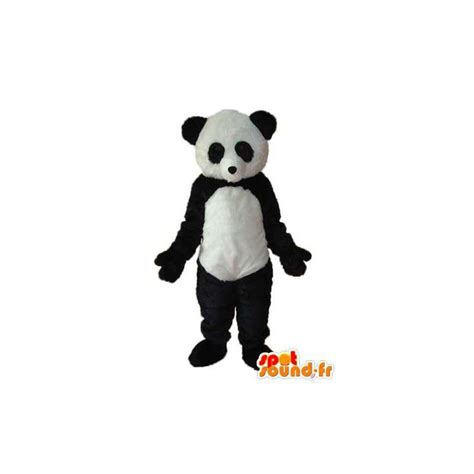 Traje De Panda Blanco Negro Panda Mascota De Peluche En Mascota De