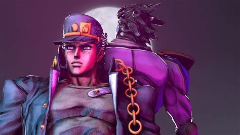 Fanart Jotaro And 『star Platinum』under The Moon Rstardustcrusaders