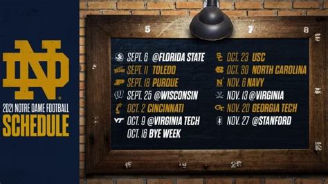 Printable Notre Dame Football Schedule