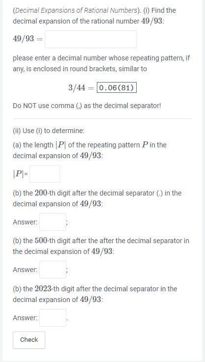 Decimal Expansions Of Rational Numbers I Find