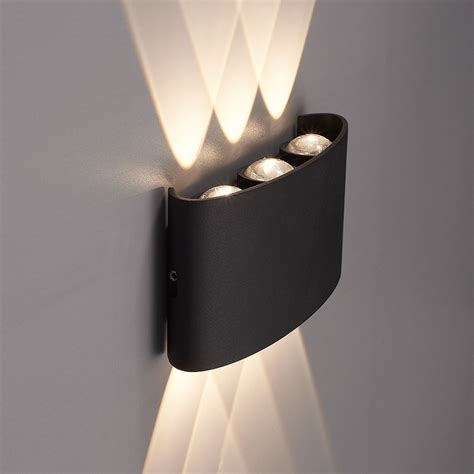 Dimbare LED Wandlamp Tulsa Zwart 3000K