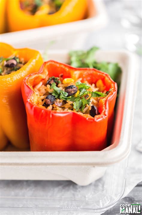 Vegan Stuffed Peppers - Cook With Manali