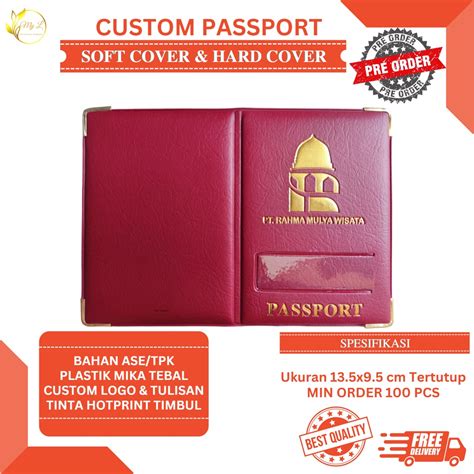 Jual Myl Softcover Min 100pcs Custom Sampul Paspor Sablon And Hotprint Emboss Passport Cover