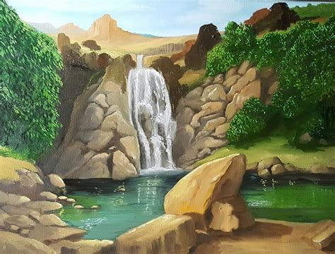 Desert Oasis Painting At Paintingvalley Explore Collection Of