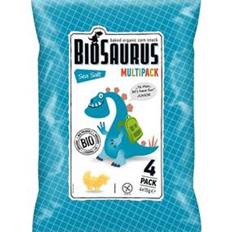 Chrupki kukurydziane sól morska bezglutenowe BioSaurus 4x15g BIO