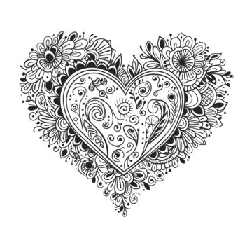 Heart Doodle Line Art Doodle Heart Shape Romance Png Transparent