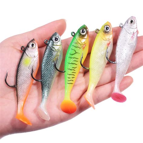 Pcs Silicone Soft Bait Mm G Swim Tail Jigging Wobblers Fishing