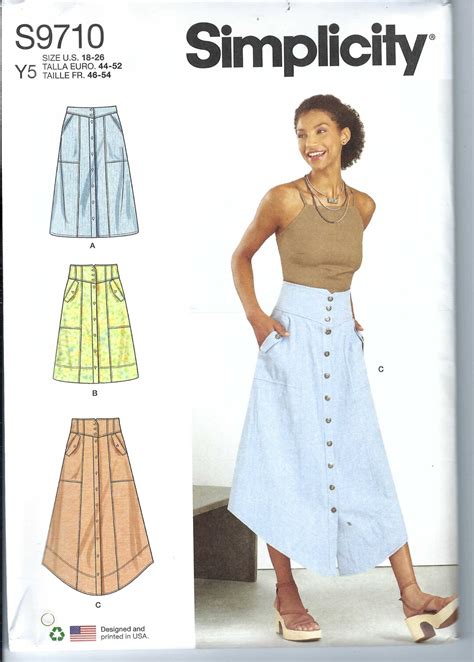 Uncut Simplicity Sewing Pattern 9710 Misses Skirts Size 8 16 18 26 FF