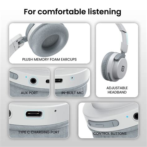 Buy Portronics Muffs M2 Bluetooth Headphones Over Ear With Upto 40 Hrs