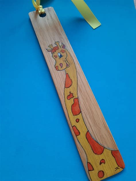 Giraffe Bookmark Giraffe Wooden Bookmark Cute Giraffe T Etsy