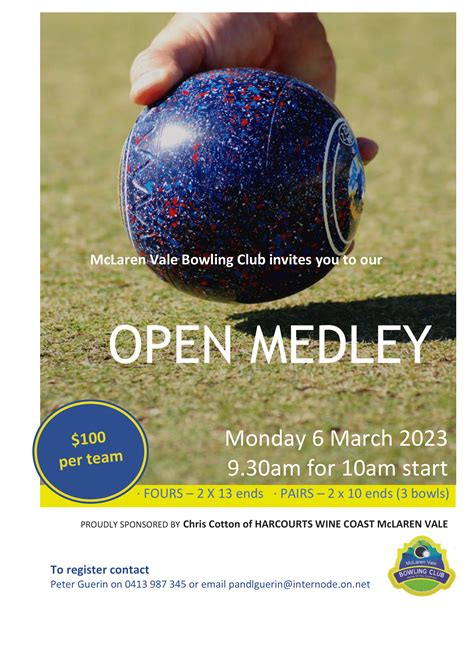 McLaren Vale Bowling Club Open Medley - Bowls SA