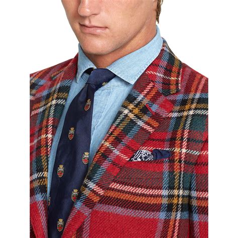 Lyst - Polo Ralph Lauren Polo Plaid Sport Coat in Red for Men