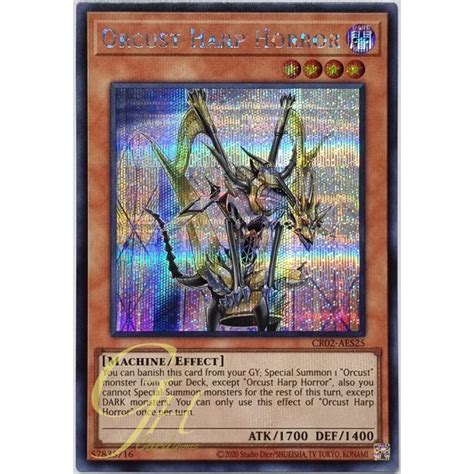 Yugioh Cr Aes Orcust Harp Horror Secret Rare Shopee Thailand