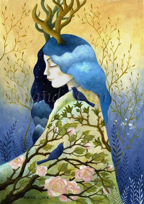 Print Titled Reverie By Amanda Clark Fairytale Art Print Floral