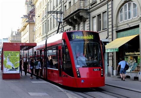 Bern Bernmobil Tram 3 Siemens Combino Be 6 8 667 Christoffelgasse Am