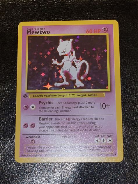 1st Edition Mewtwo Holographic Custom Made Pokémon Cards With Etsy