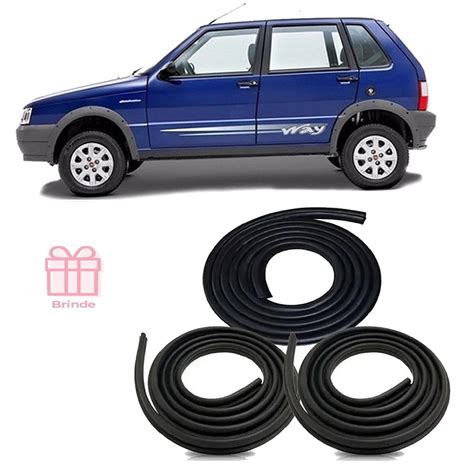 Kit Borracha Portas E Porta Mala Fiat Uno Antigo Quadrado Todos