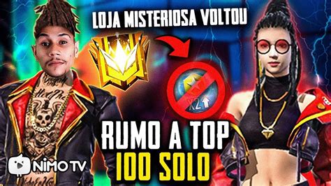 🔴free Fire Ao Vivo🔴desafiante Solo Rumo Ao Top 100 Sem CartÃo🔥zerando