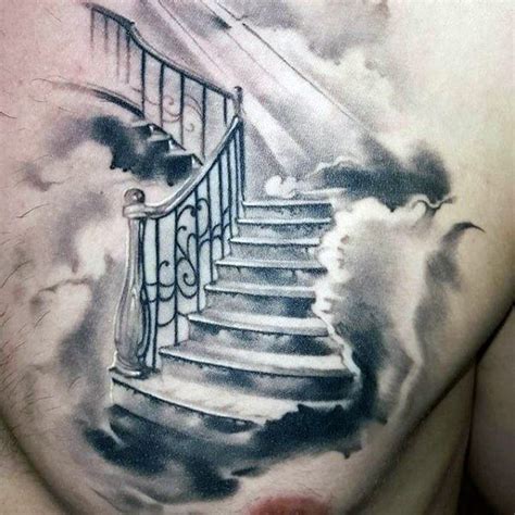 Stairs Heavenly Tattoo Ideas For Men On Upper Chest Tattoo Ideen