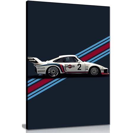 Porsche Martini Racing Le Mans Canvas Wall Art Picture Print 18x12in